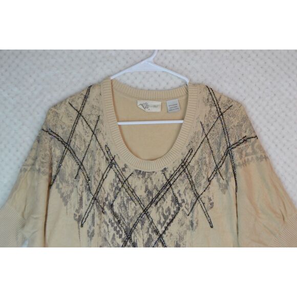 Miss Me Women's Medium Tan Dolman Sleeve Sweater - Picture 2 of 12